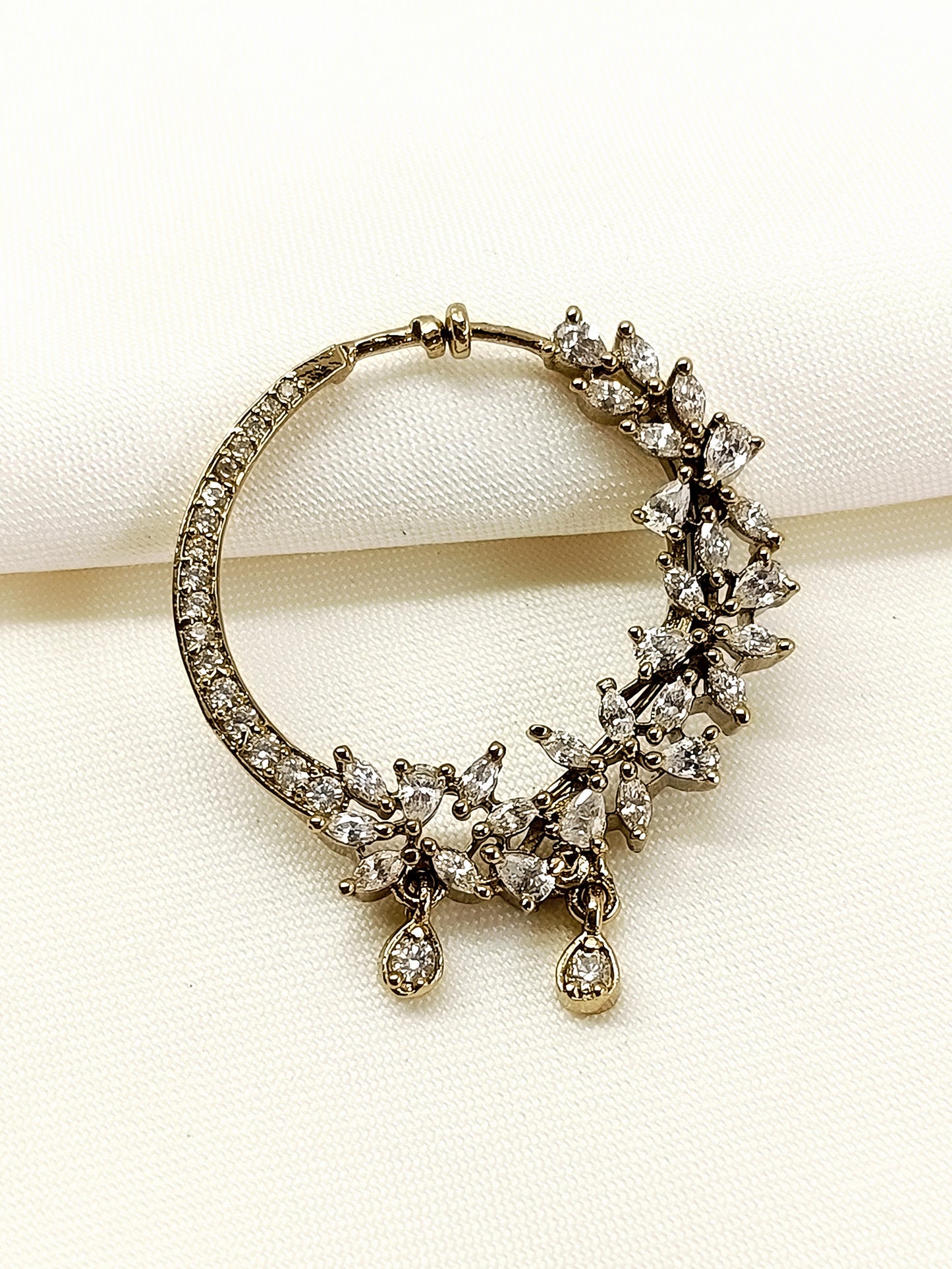 Zifa Antique Gold American Diamond Nath