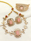 Avanya Pink Kundan Choker With Bracelet Combo set