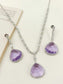 Aviana Lavender American Diamond Necklace Set