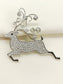 Mini Silver Reindeer Brooch