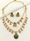 Vaanya Green Antique Doubled Layer Necklace Set