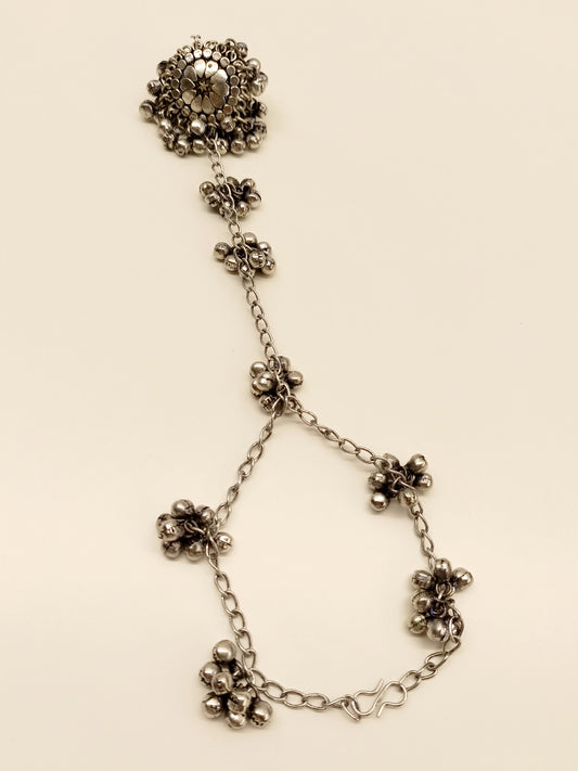 Blessy Oxidized Silver Hathphool