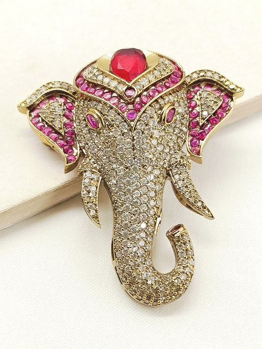 Aarit Ruby Elephant's Brooch