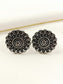 Subhashree Silver Oxidized Round Toe Ring Pair