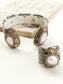 Veena White Western Bracelet With Finger Ring