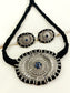 Anukampa Navy Blue Oxidized Choker Set