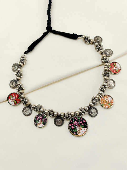Aaliyah Multi Colour Oxidized Neckpiece