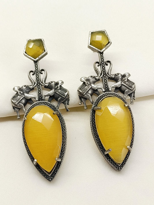 Wishi Yellow Oxidized Earring