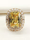 Zeniro Yellow American Diamond Finger Ring