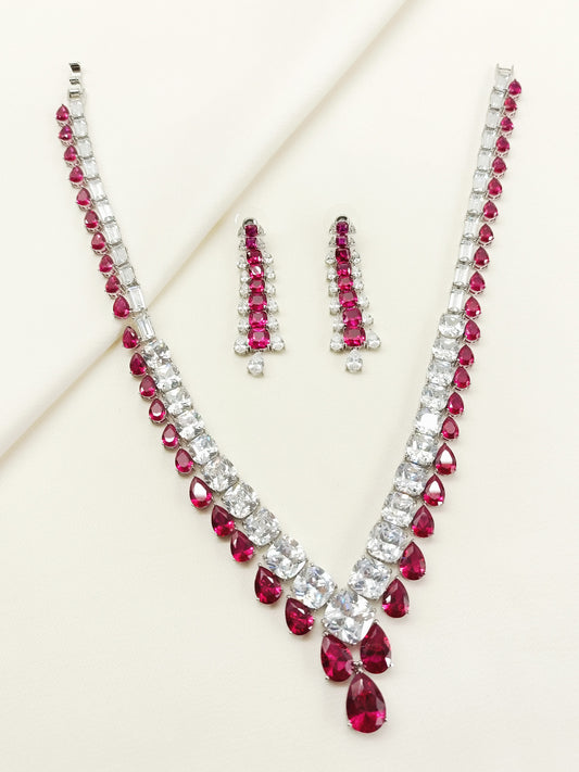 Lovis Ruby American Diamomd Necklace Set