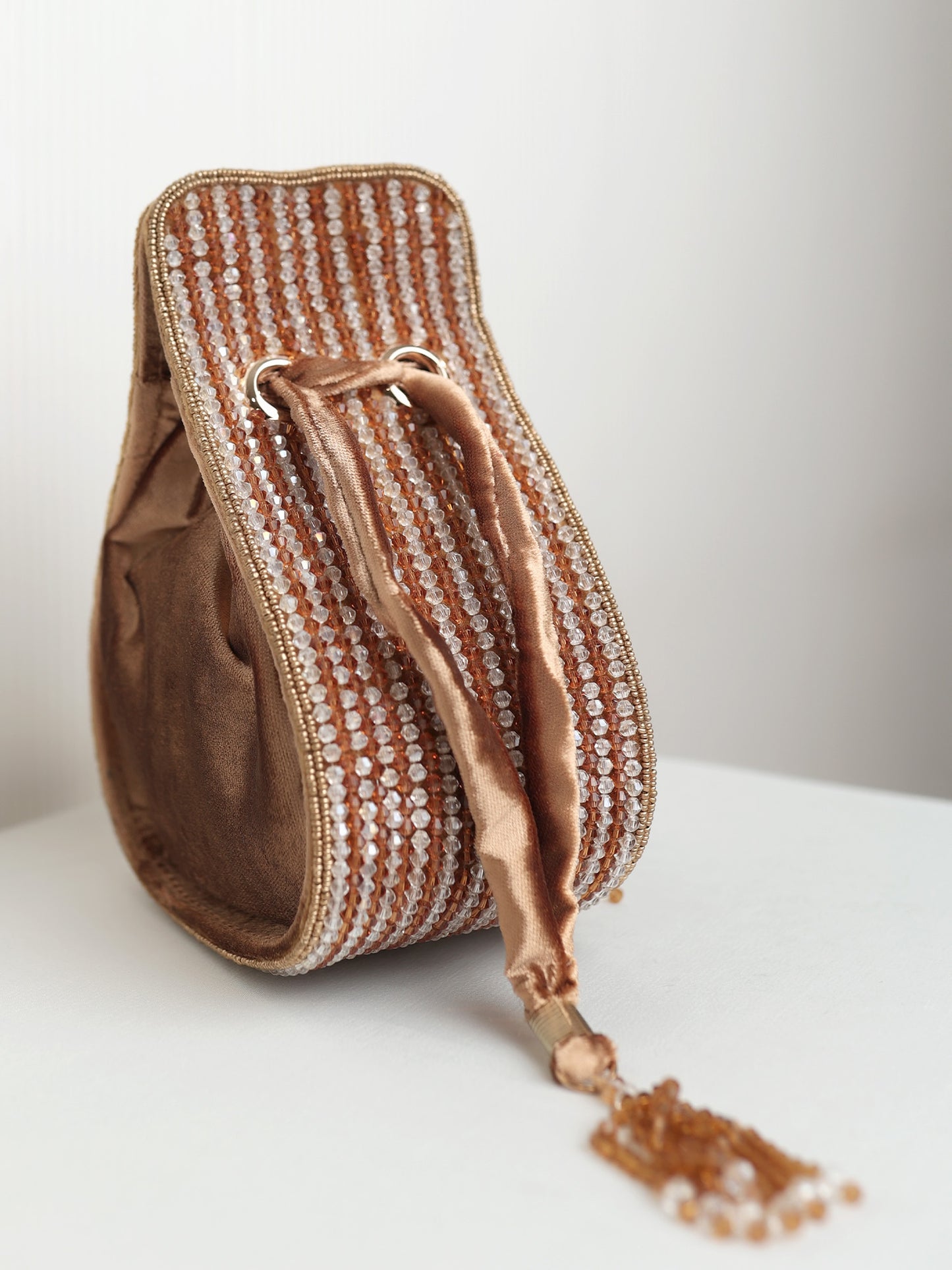 Sargam Golden Silver Beaded Potli Bag