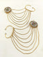 Yukta R&G Lotus Dual Tone Ear Chain with Cuff