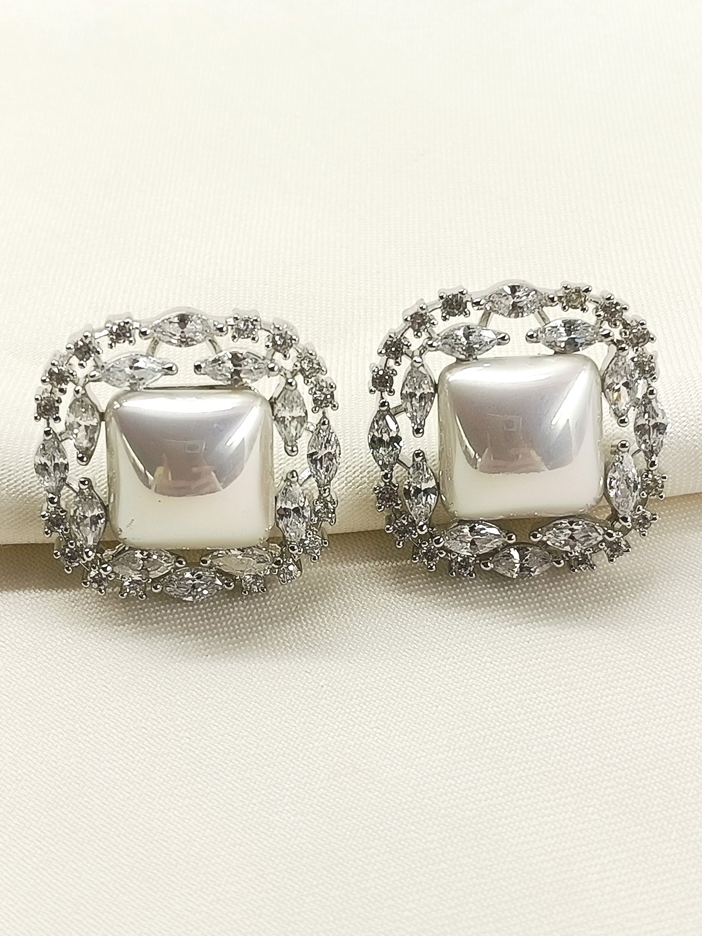 Devyani White Pearl American Diamond Tops
