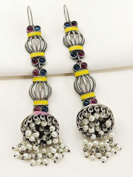 Jigisha Majenta Oxidized Jhumki