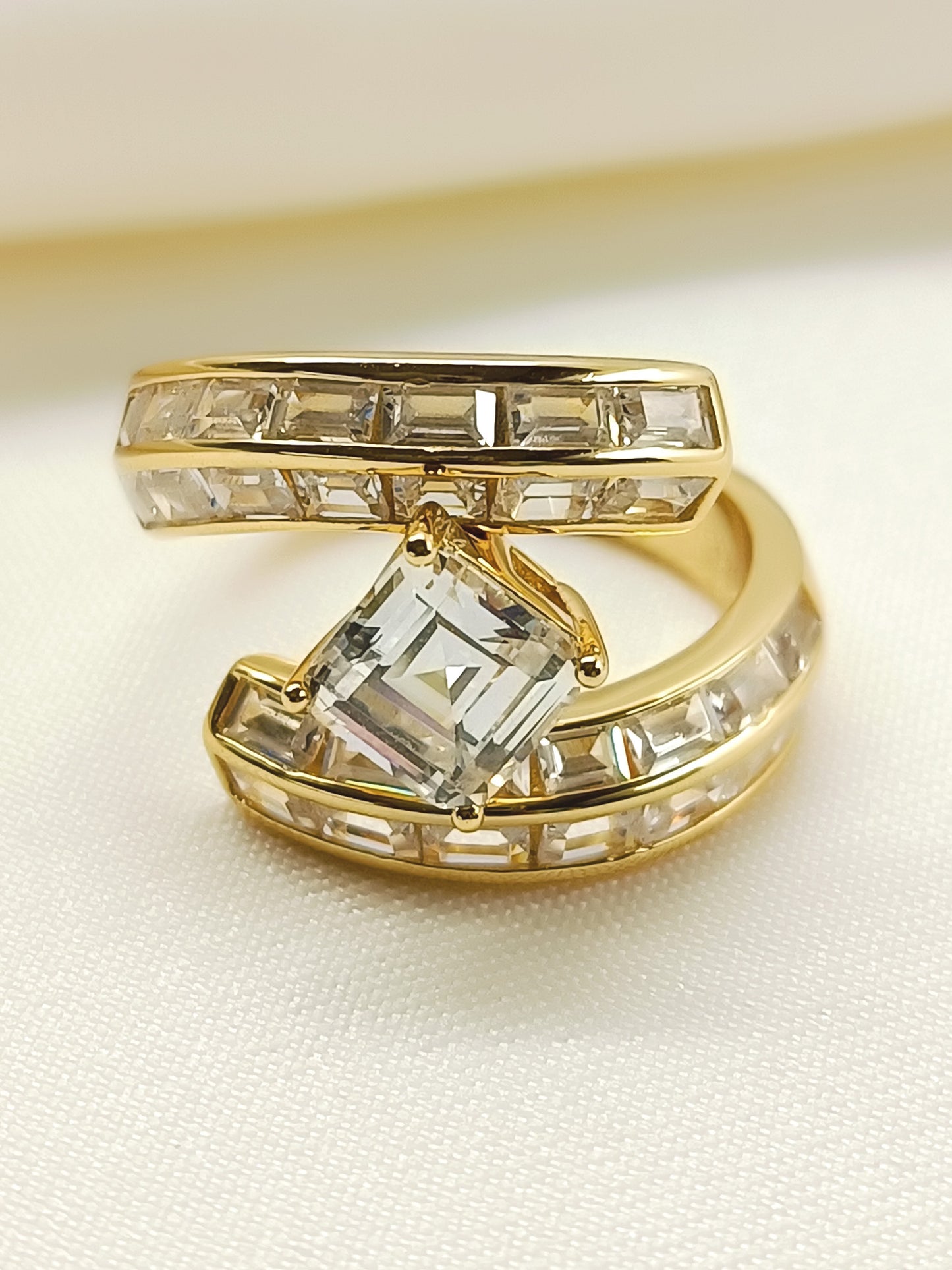 Sehrish White 92.5 Silver American Diamond Finger Ring