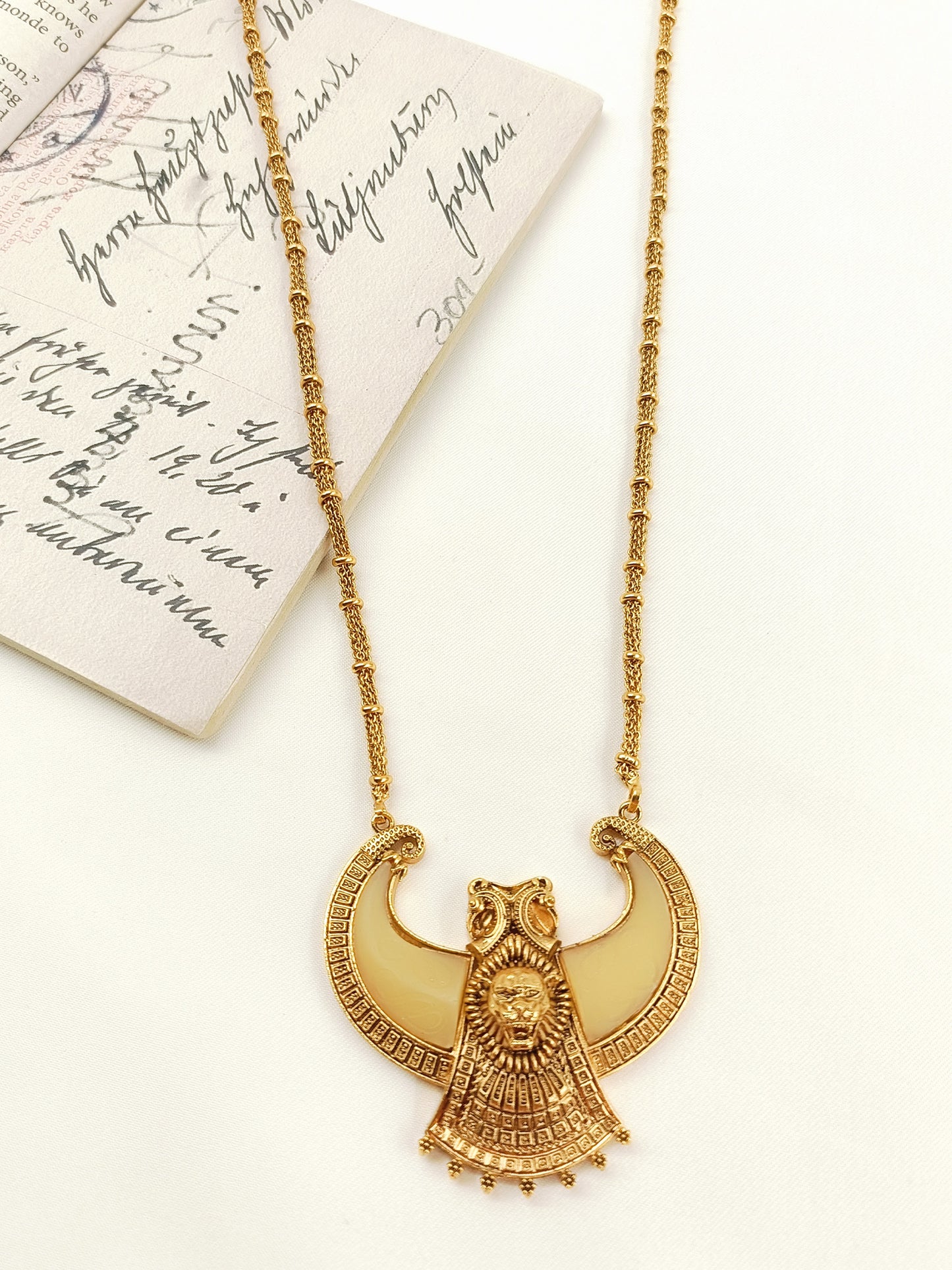 Mandeep Golden Egyptian Pharaoh Lion Men's Neckpiece