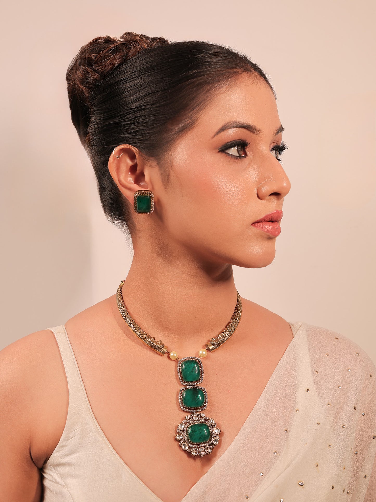 Tamia Green Victorian Hasli Set