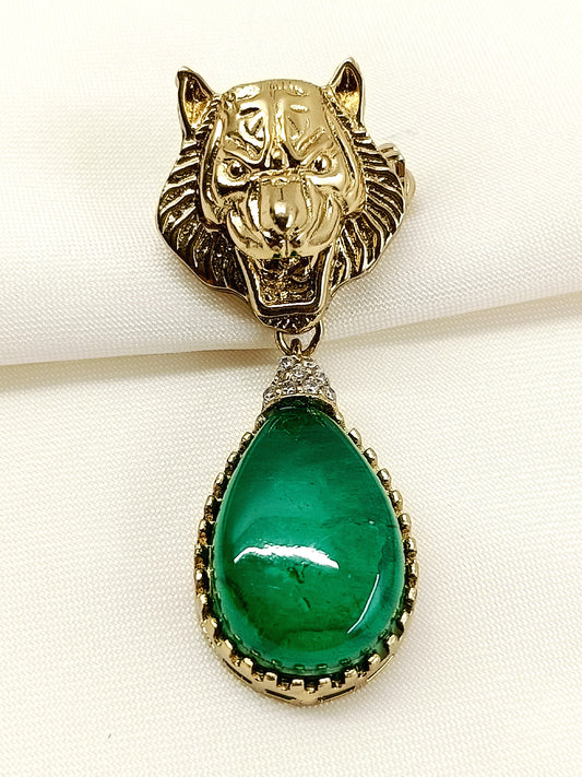 Tavish Green Lion Men's Brooch