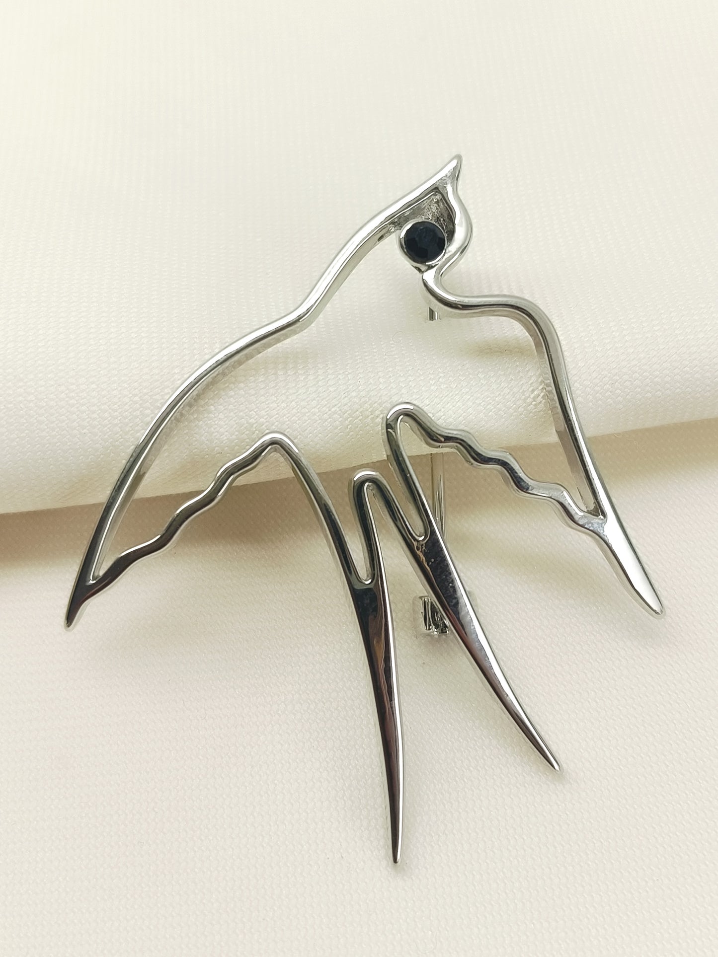 Miya Silver Bird Brooch
