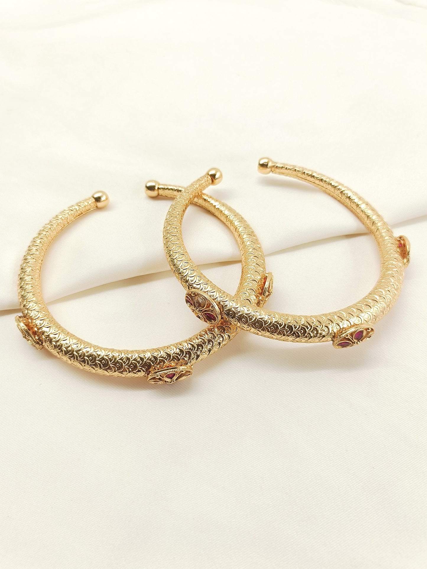 Indumati Ruby Hasli Styled Antique Anklet