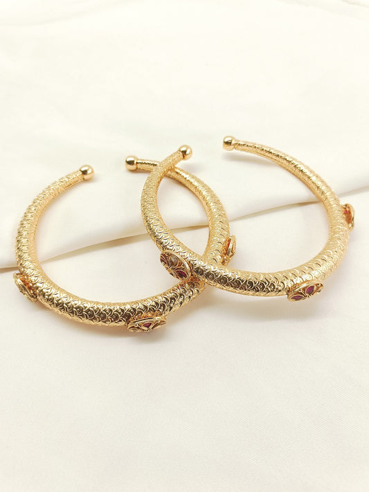 Indumati Ruby Hasli Styled Antique Anklet