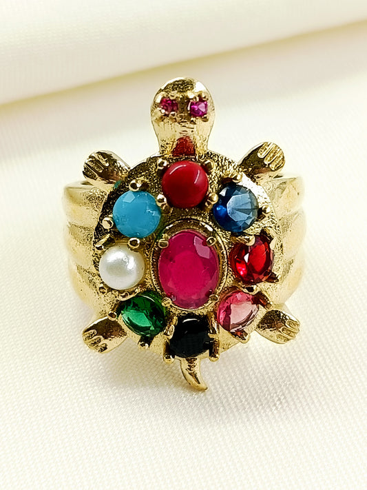 Jivit Navratna Turtle Men's Finger Ring
