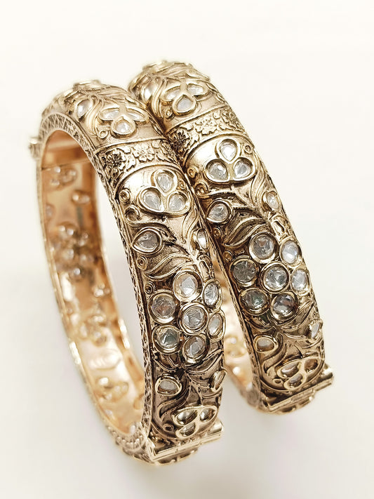 Shibani White Kundan Bangles