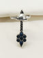 Rishvi Navy Blue Oxidized Finger Ring