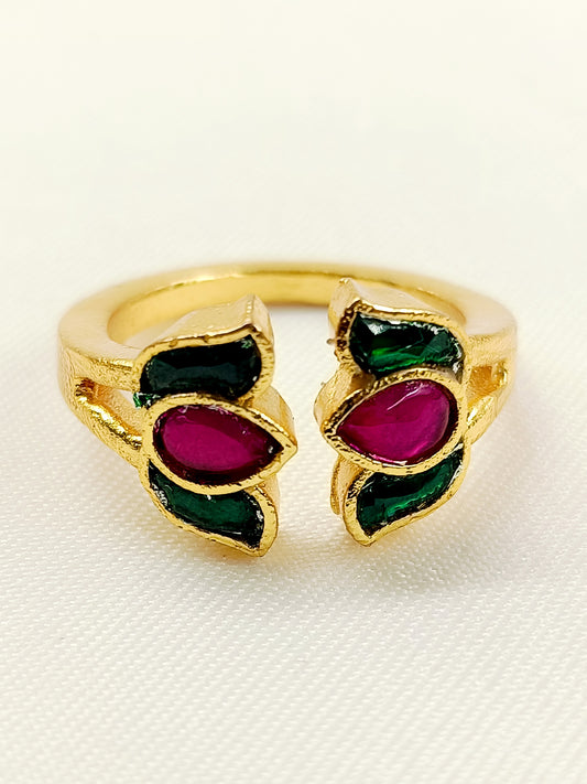 Shrutima R & G Kundan Finger Ring