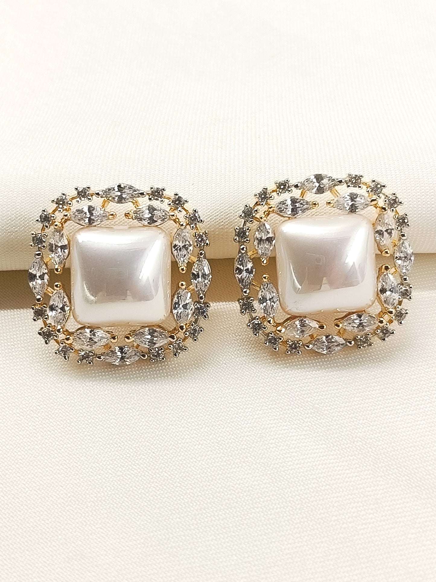 Jayati White Pearl American Diamond Tops