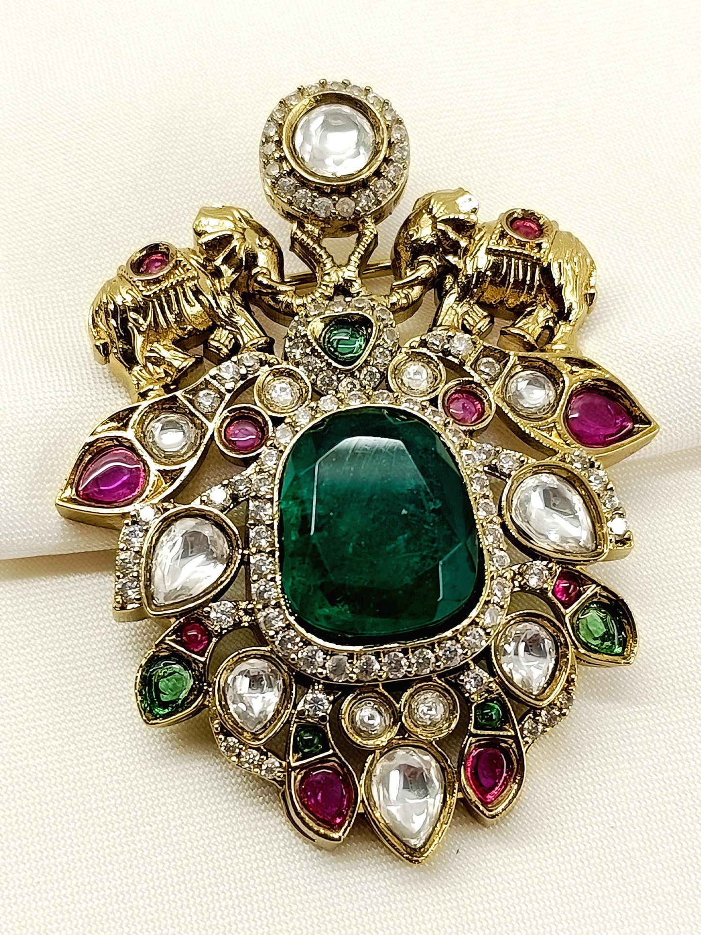 Anvitraj R&G Elephant Men's Brooch