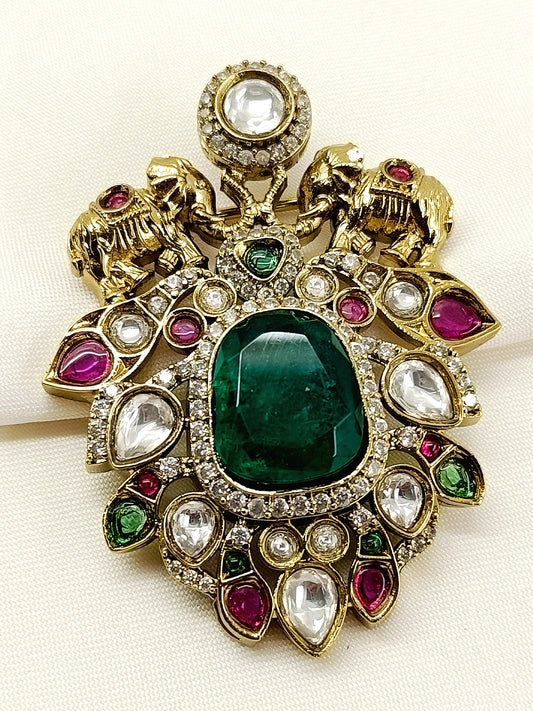 Anvitraj R&G Elephant Men's Brooch