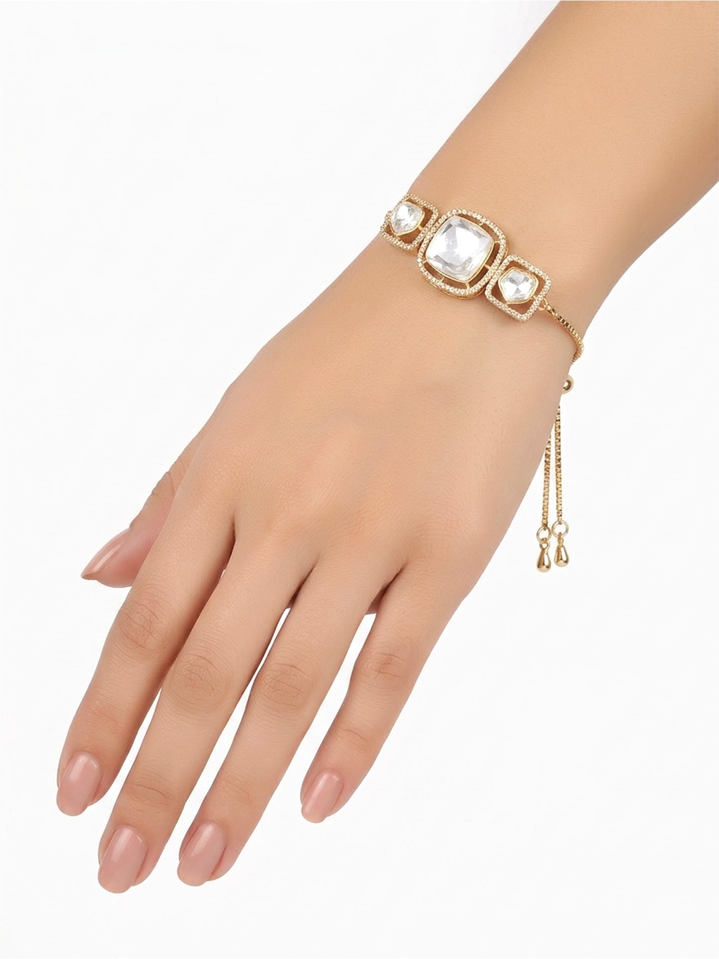 Ikshita White Kundan Bracelet