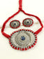 Laila Blue Oxidized Choker Set