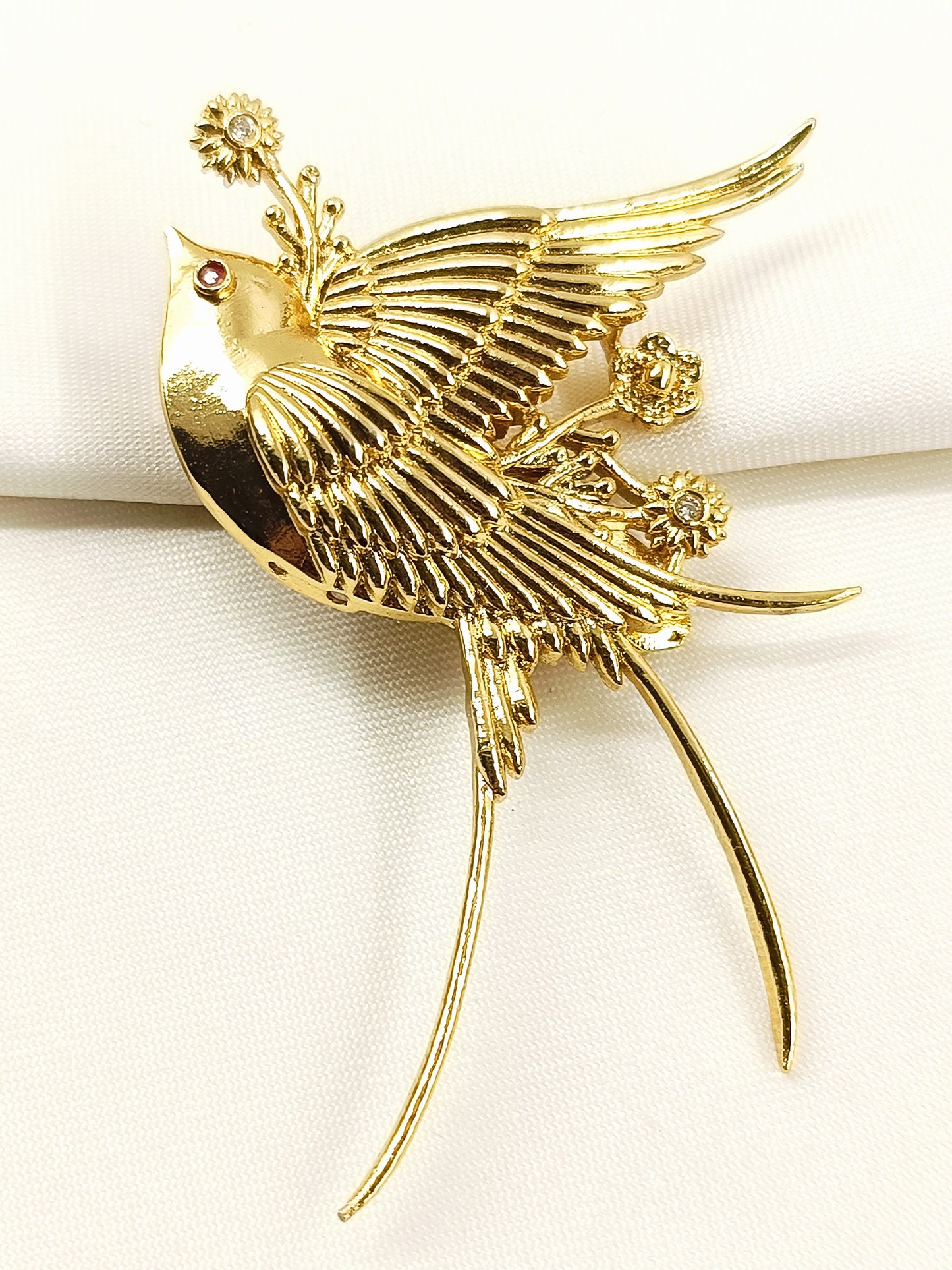 Swarah Golden Bird Hair Brooch