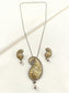 Meher Dual-Tone Oxidized Paisley Pendant Set