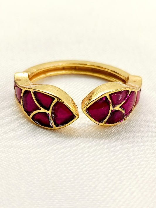 Kehar Ruby Kundan Finger Ring