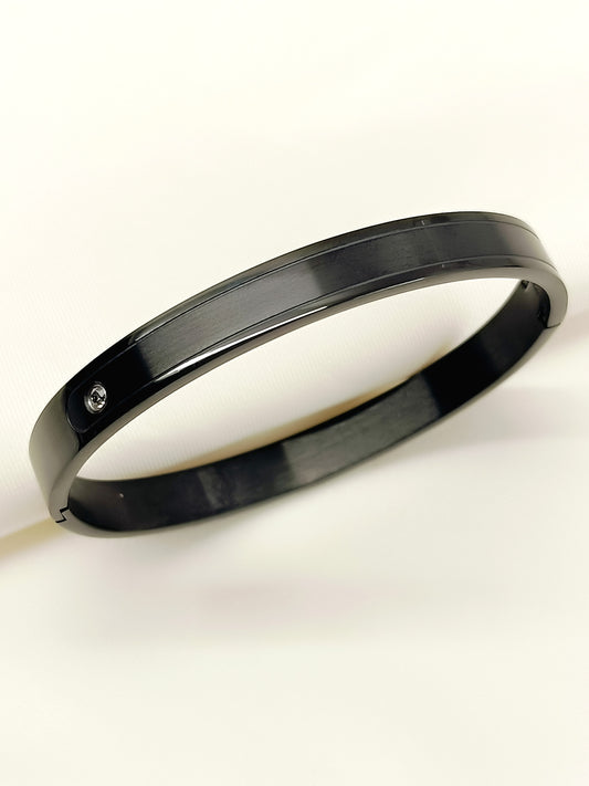 Aarushya Black Minimal Stone Men's Bracelet