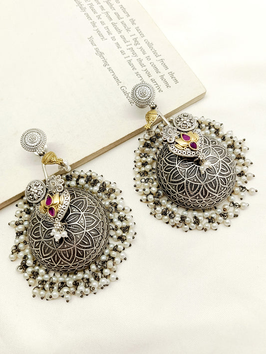 Quashi Ruby Oxidized Jhumki