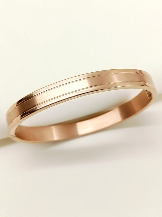 Reyarth Rose Gold Minimal Hinged Men's Bracelet