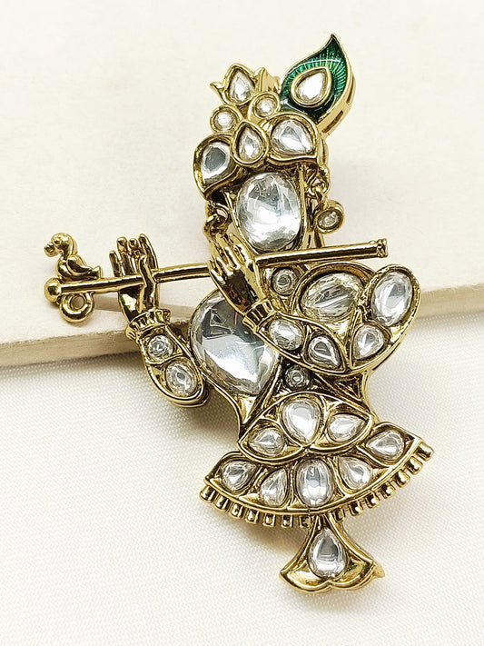 Dakshit White Krishna Ji Brooch