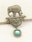 Rajavar Mint Green Elephant Brooch