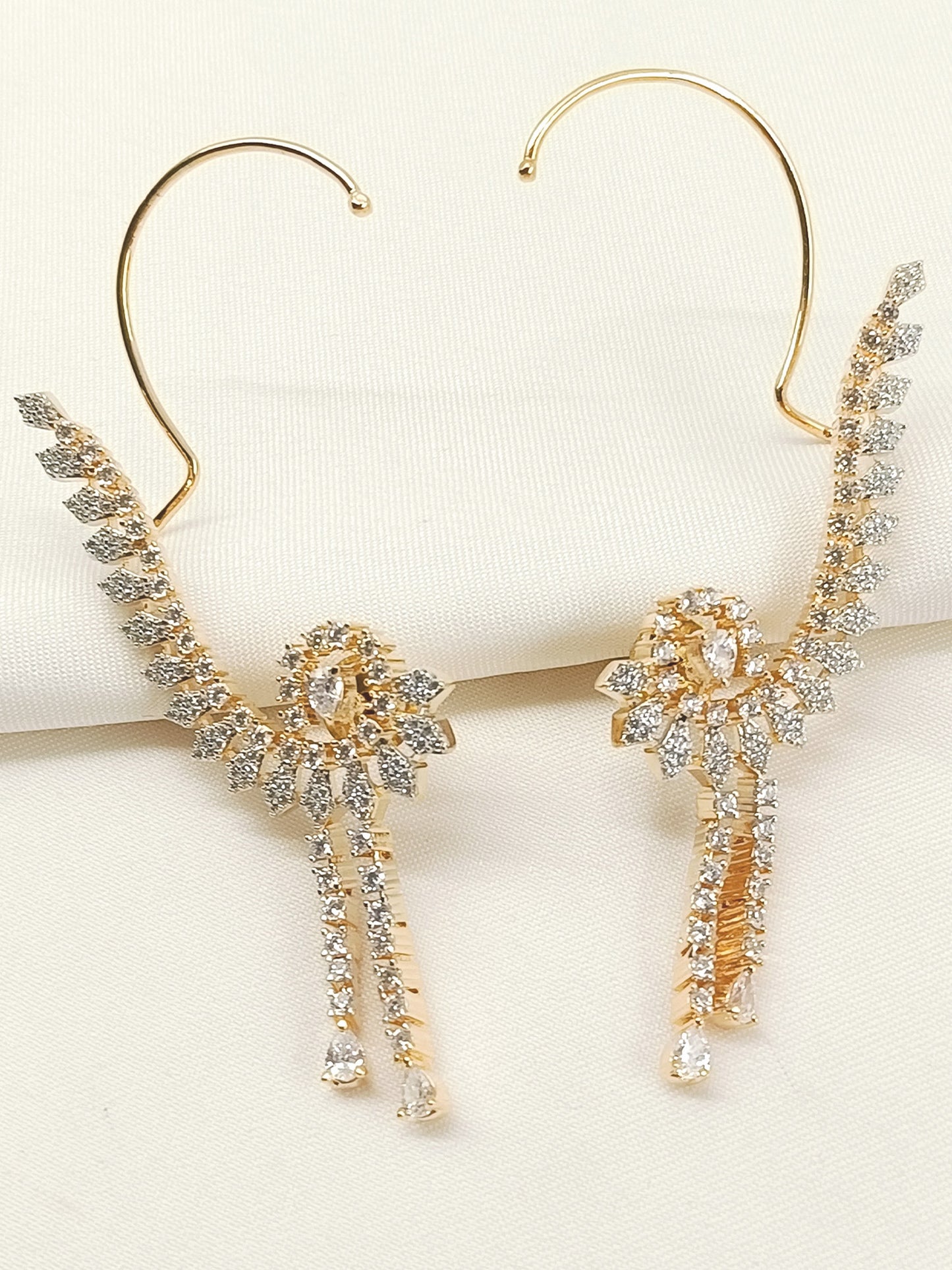 Juhi White American Diamond Earrings