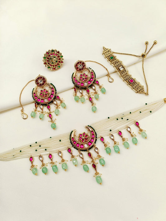 Naveli R&G Kundan Combo Set