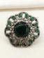 Mritsa Green Oxidized Finger Ring