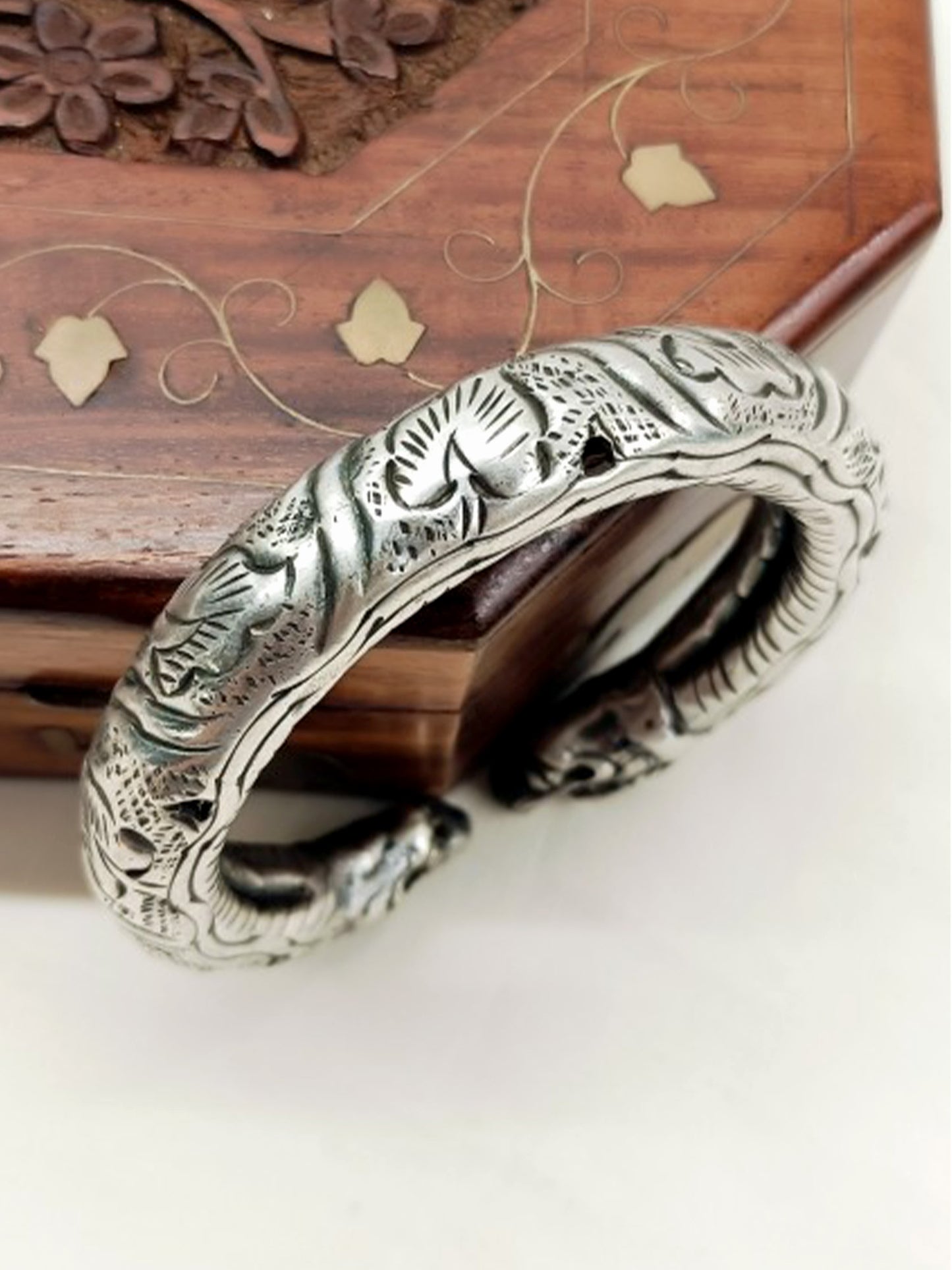 Anvit Oxidized Men's Tribal Bracelet