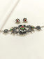 Geolina Black Oxidized Choker Set