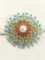 Adah Blue Sunburst Brooch