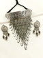 Madhubani Plain Oxidized Choker Set