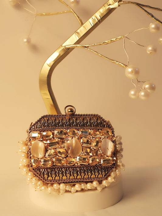 Khwaab Golden Evening Clutch
